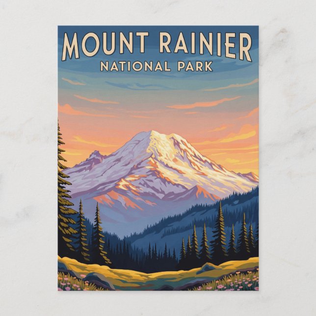 Mount Rainier Nationalpark Washington Reise Postkarte (Vorderseite)