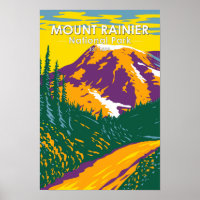 Mount Rainier Nationalpark Washington Retro