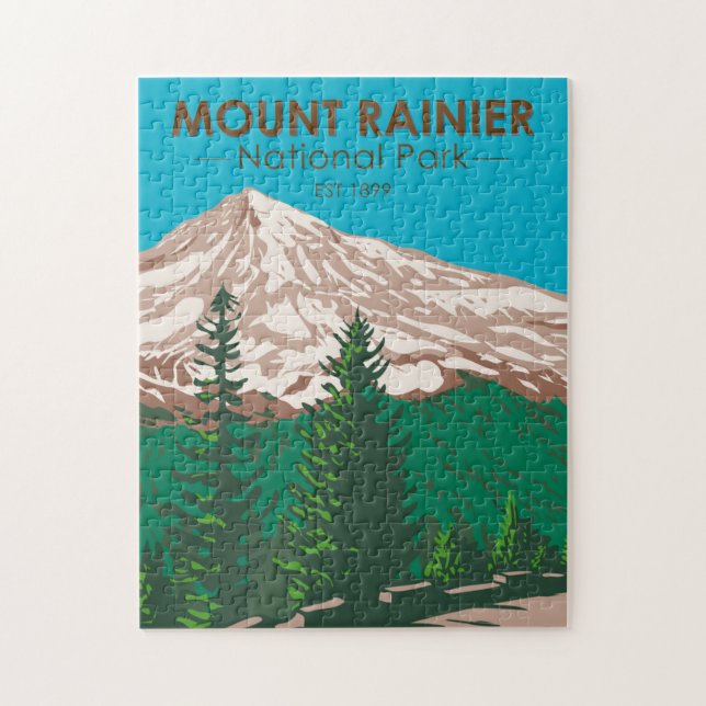 Mount Rainier Nationalpark Washington Vintag (Vertikal)
