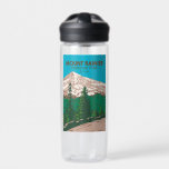 Mount Rainier Nationalpark Washington Vintag Trinkflasche<br><div class="desc">Mount Rainier Vektorgrafik Design. Der Park ist von Tälern,  Wasserfällen und subalpinen Wiesen umgeben.</div>