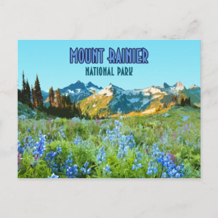 Mount Rainier Nationalpark Washington Vintage Postkarte