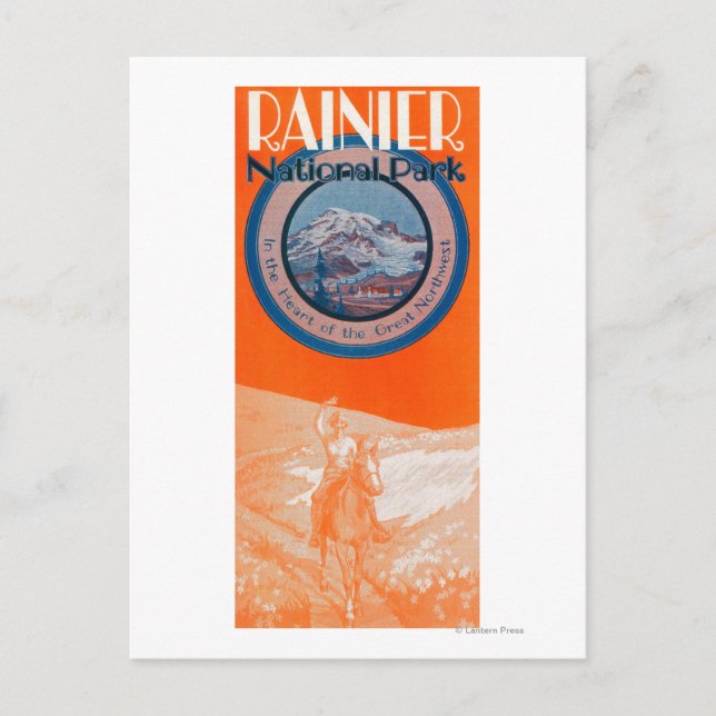 Mount Rainier Poster - Reiten Postkarte (Vorderseite)