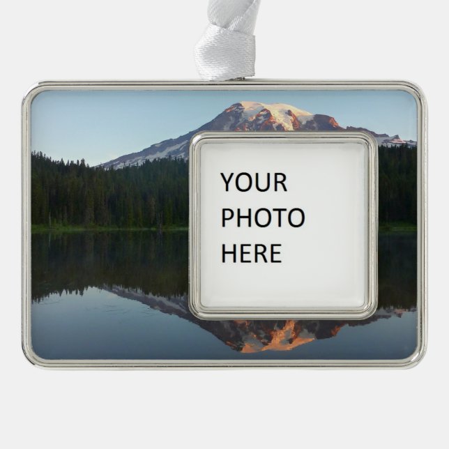Mount Rainier reflektiert Sonnenaufgang I Rahmen-Ornament Silber (Vorderseite)
