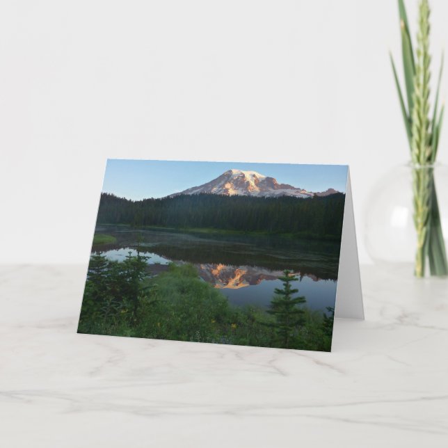 Mount Rainier reflektiert Sonnenaufgang II Karte (Vorderseite)