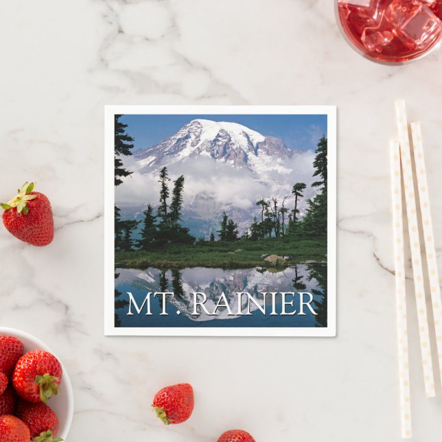 Mount Rainier | Reflektion in einem Bergteich Serviette (Beispiel)