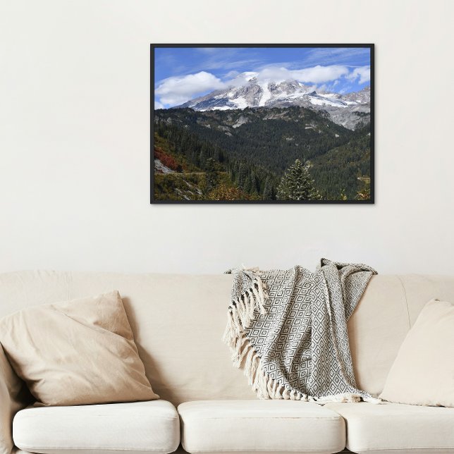 Mount Rainier Scenic Valley Landscape Fotodruck (In Situ (Framed))