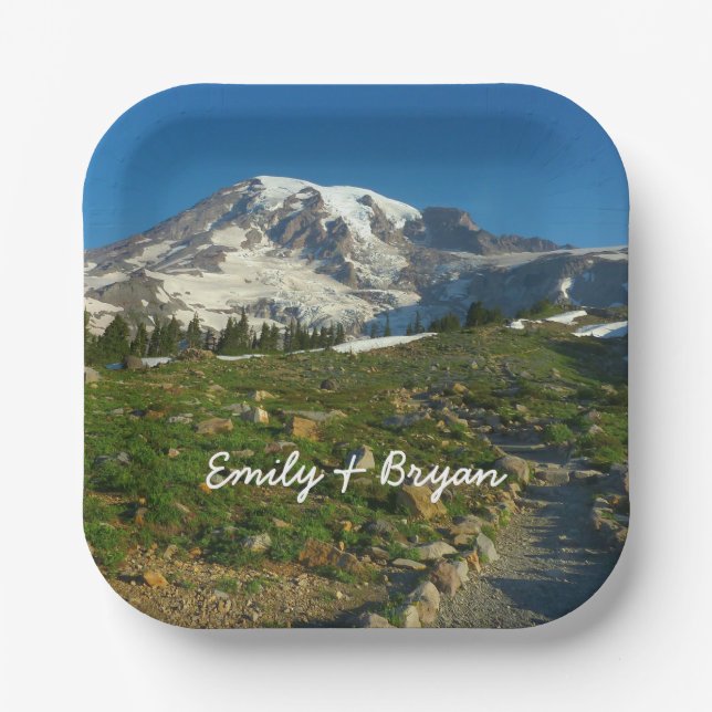 Mount Rainier Skyline Trail Aussicht Pappteller (Vorderseite)