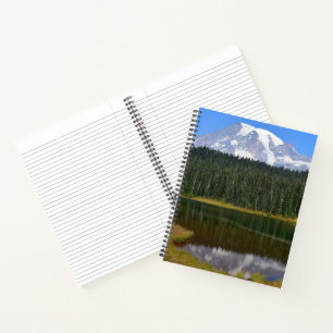 Mount Rainier Spiegelung auf der Seelandschaft Notizbuch