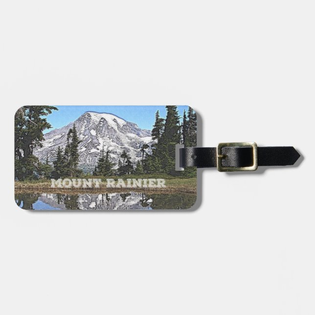 Mount Rainier - Staat Washington Gepäckanhänger (Vorderseite horizontal)