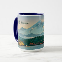 Mount Rainier und Lake Washington Sunset Fine Art