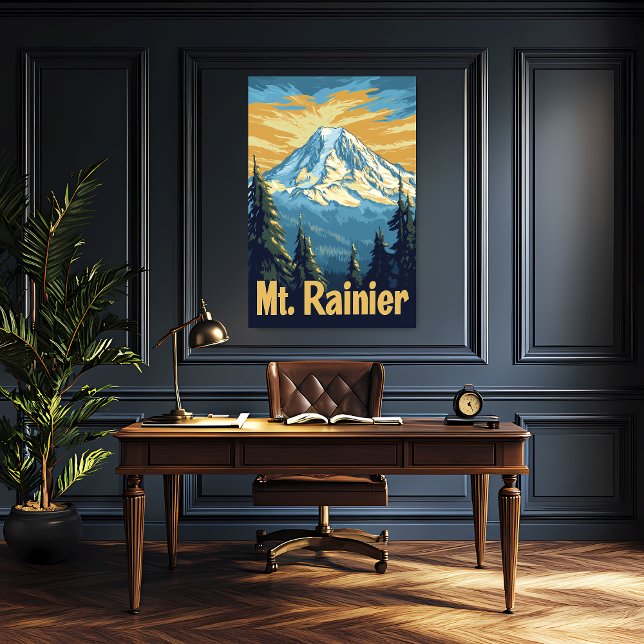 Mount Rainier Vintage Travel Poster (Von Creator hochgeladen)