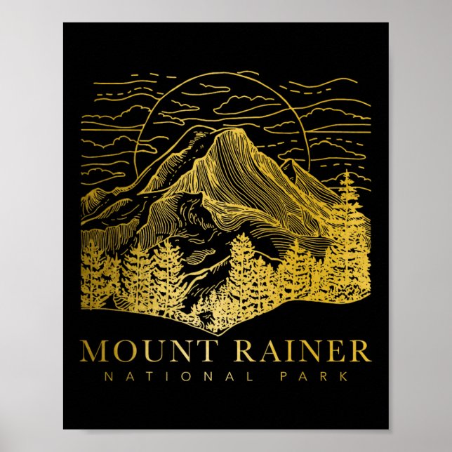 Mount Rainier Washington Berg Mt Bergsteigen Gipfe Poster (Vorne)