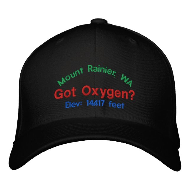 Mount Rainier Washington Elevation Cap Bestickte Kappe (Vorderseite)