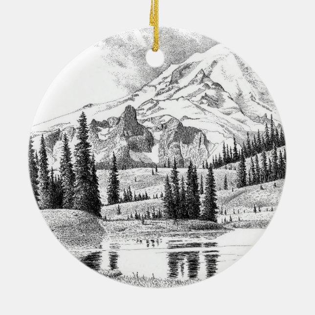 Mount Rainier, Washington Keramik Ornament (Hinten)