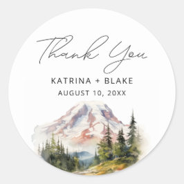 Mount Rainier Washington Vielen Dank Runder Aufkleber