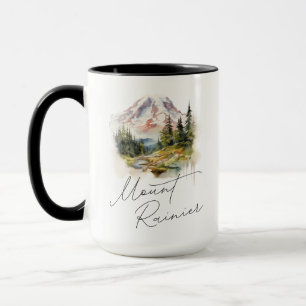 Mount Rainier Wasserfarbenlandschaft Tasse