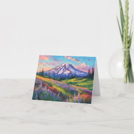 Mount Rainier Watercolor Stationery Karte
