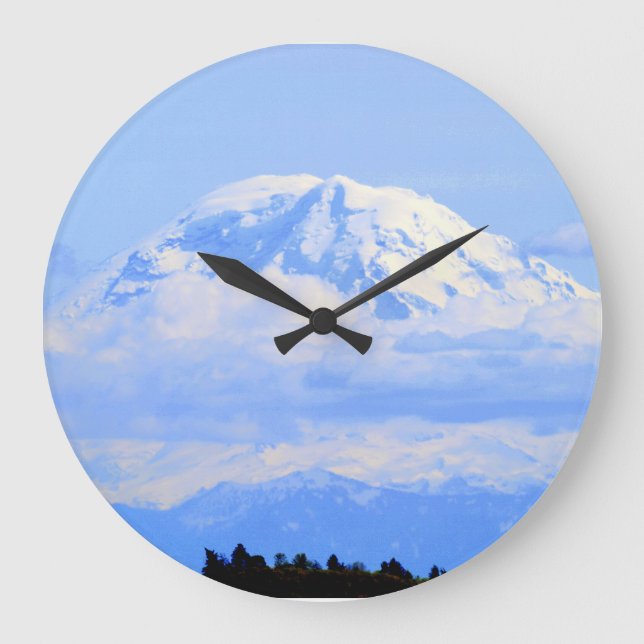 Mount Ranier Große Wanduhr (Vorderseite)