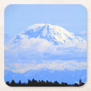 Mount Ranier Rechteckiger Pappuntersetzer