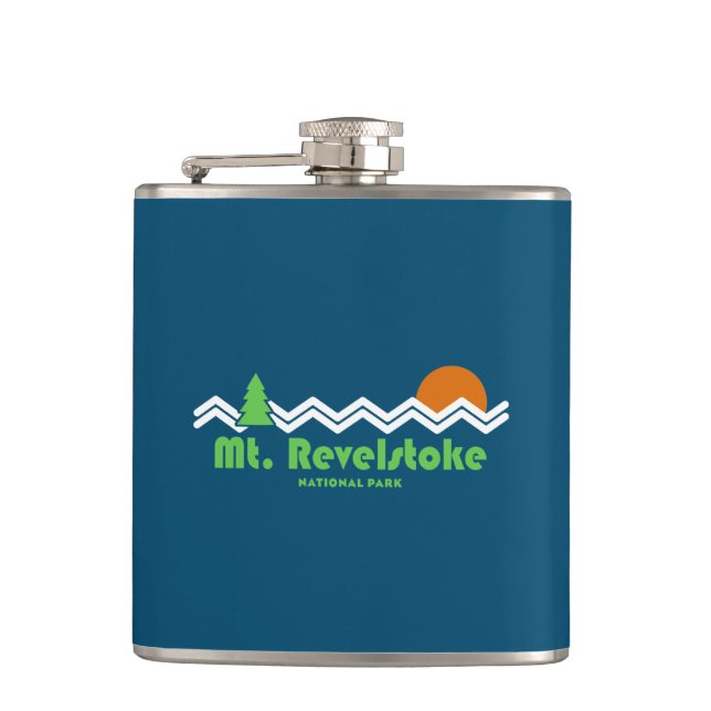 Mount Revelstok Nationalpark Retro Flachmann (Vorderseite)
