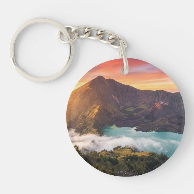 Mount Rinjani Volcano Crater Sunrise Keychains (Devant)
