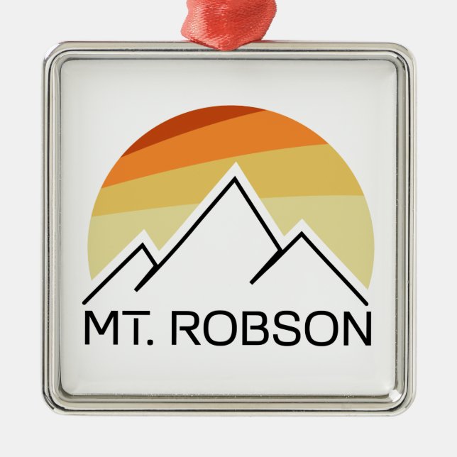 Mount Robson Retro Ornament Aus Metall (Vorne)