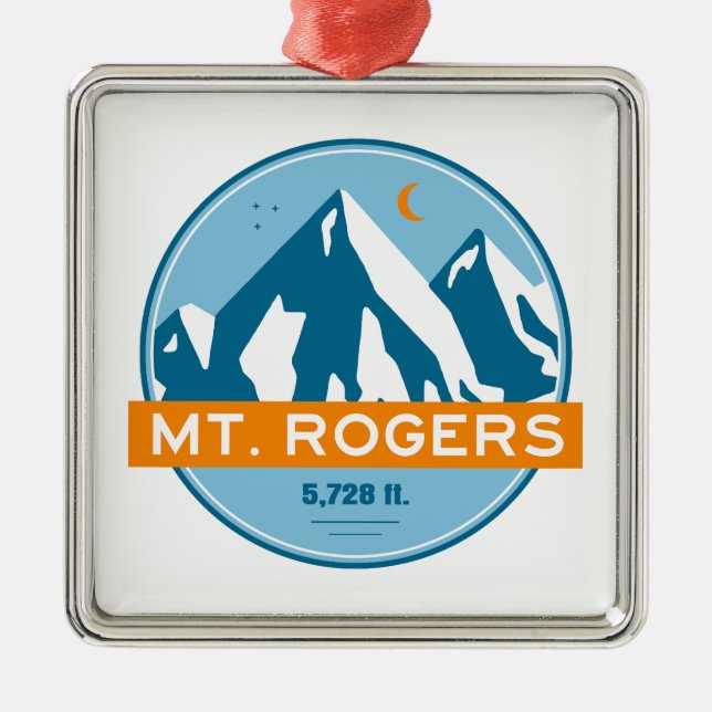 Mount Rogers Virginia Stars Moon Ornament Aus Metall (Vorne)