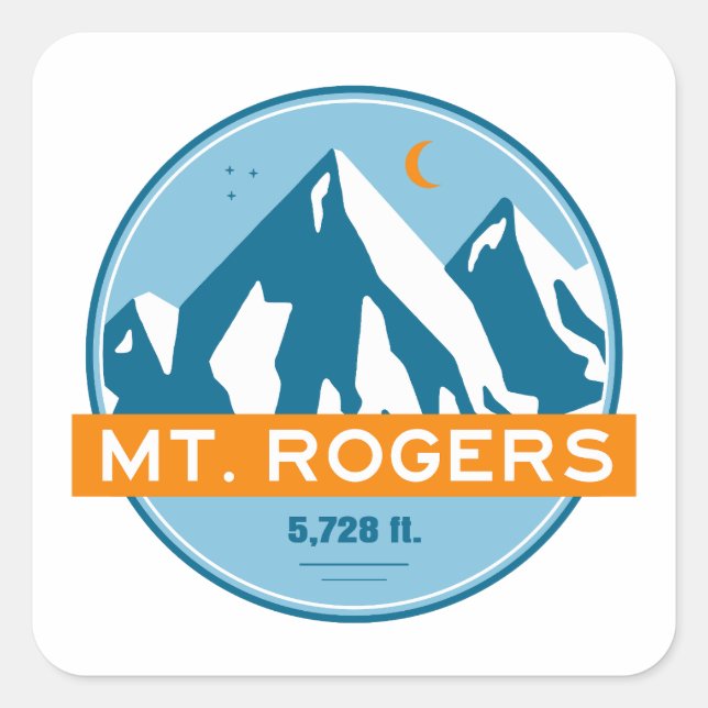 Mount Rogers Virginia Stars Moon Quadratischer Aufkleber (Vorderseite)