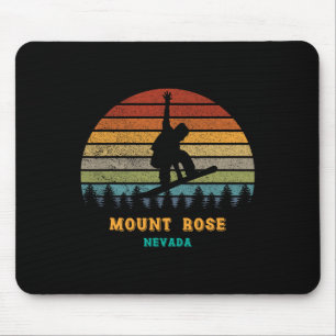 Mount Rose Tahoe Nevada Vintag Sun Snowboarding S Mousepad