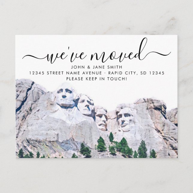 Mount Rushmore bewegliche Ankündigung Postkarte (Vorderseite)