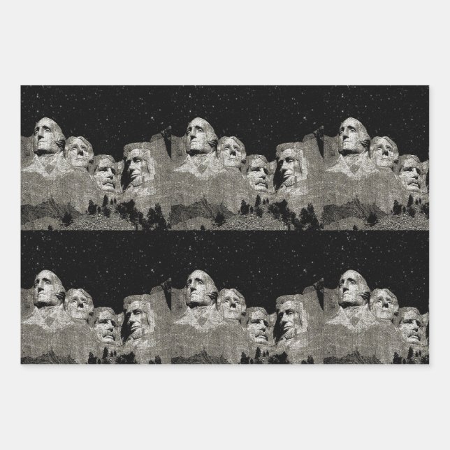 Mount Rushmore, die amerikanischen Präsidenten, Geschenkpapier Set (Vorderseite)