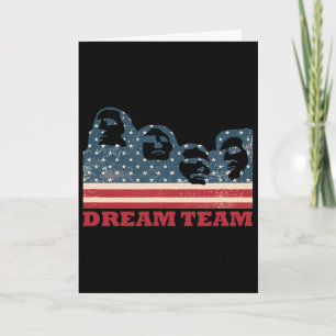 Mount Rushmore Dream Team Patriotische USA-Flagge Karte