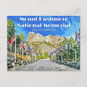 Mount Rushmore-Flaggenreihe Postkarte