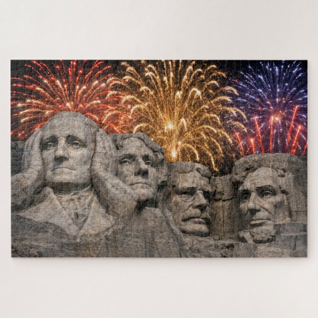Mount Rushmore Humor with Fireworks (Horizontal)