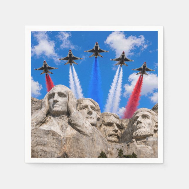 Mount Rushmore Kampfjet-Überflug Serviette (Vorderseite)