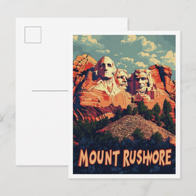 Mount Rushmore Keystone South Dakota USA Travel Postkarte (Vorne/Hinten)