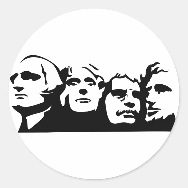 Mount Rushmore Kontur Runder Aufkleber (Vorderseite)