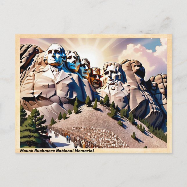 Mount Rushmore National Memorial Vintag Postkarte (Vorderseite)
