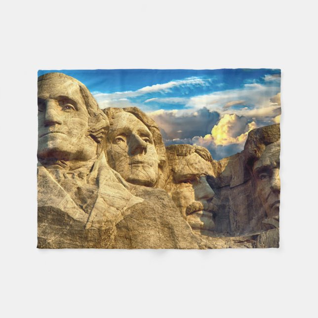 Mount Rushmore Präsidentendenkmal Fleecedecke (Vorderseite (Horizontal))