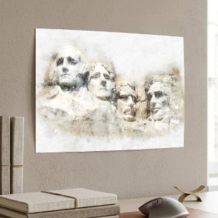 Mount Rushmore Präsidentschafts-Aquarell-Kunst Poster