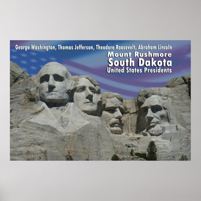 MOUNT RUSHMORE PRÉSIDENTS POSTER SOUVENIR (Devant)