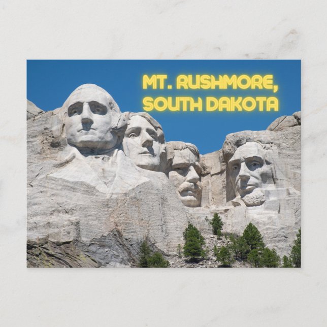 Mount Rushmore South Dakota, farbenfroh, Reisen Postkarte (Vorderseite)