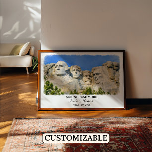 Mount Rushmore South Dakota Poster, Aquarell Poster