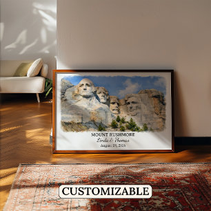 Mount Rushmore South Dakota Poster, Aquarell Poster