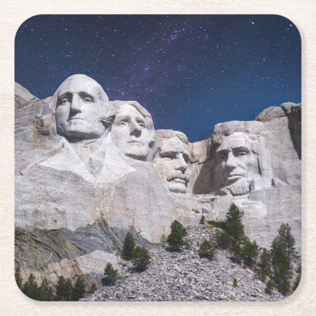 Mount Rushmore Timelapse Sky Rechteckiger Pappuntersetzer (Vorderseite)