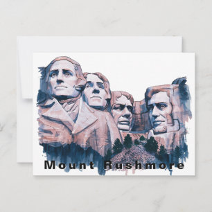 Mount Rushmore USA Travel Watercolor Postkarte