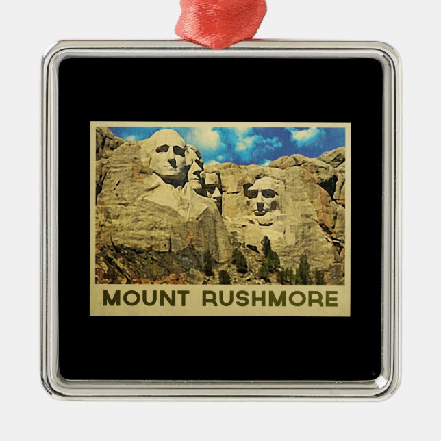 Mount Rushmore Vintag Ornament Aus Metall (Vorne)