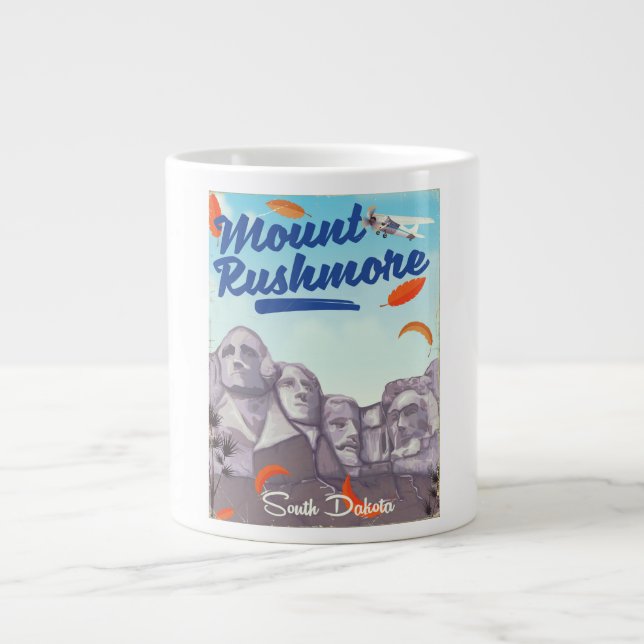 Mount Rushmore Vintag Style Reiseplakat. Jumbo-Tasse (Vorderseite)