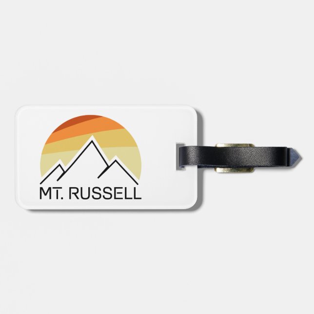 Mount Russell California Retro Gepäckanhänger (Rückseite horizontal)