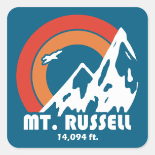 Mount Russell California Sun Eagle Quadratischer Aufkleber